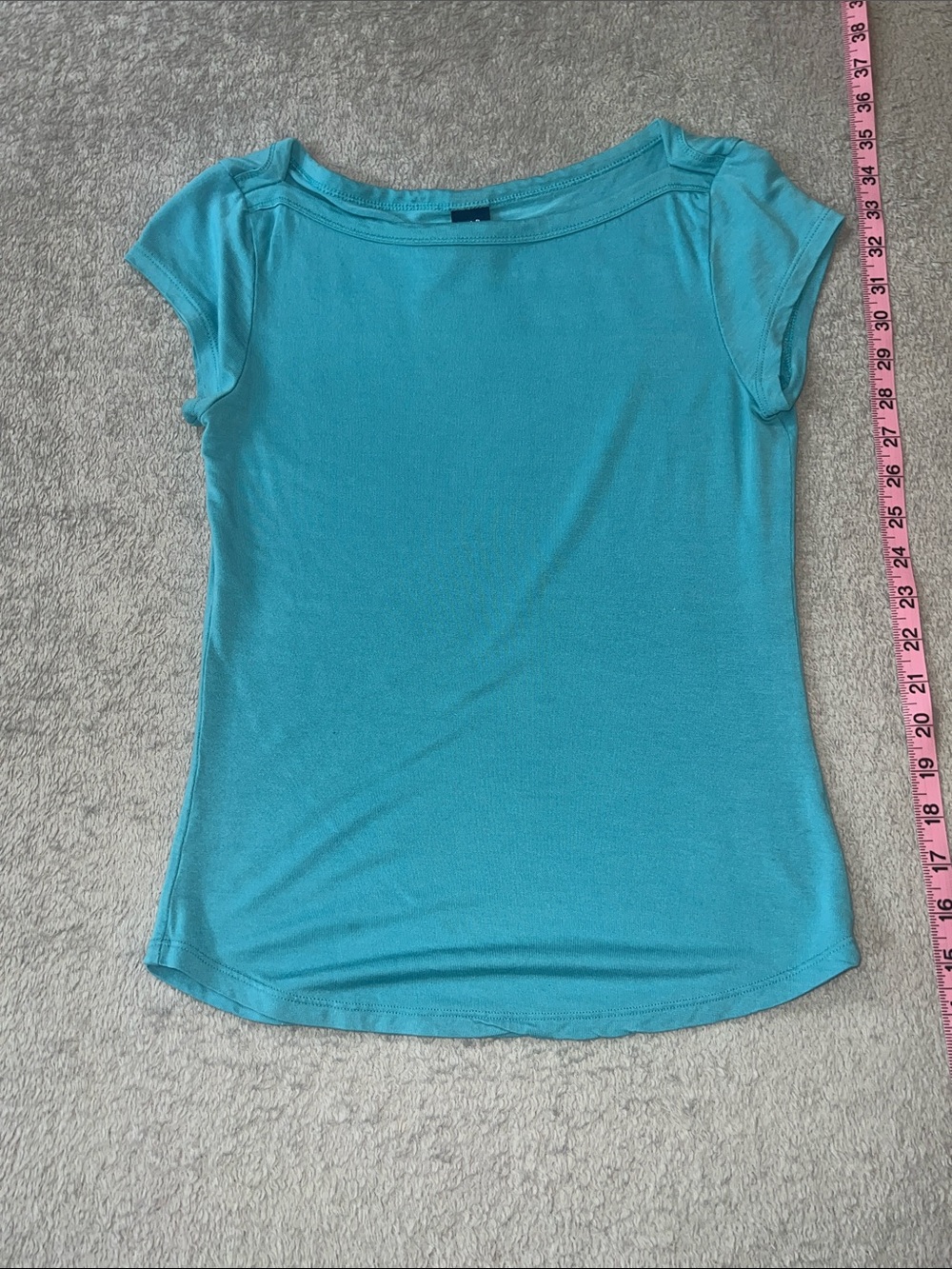 GAP Short Sleeve Scoop Neck Top - Turquoise Blue